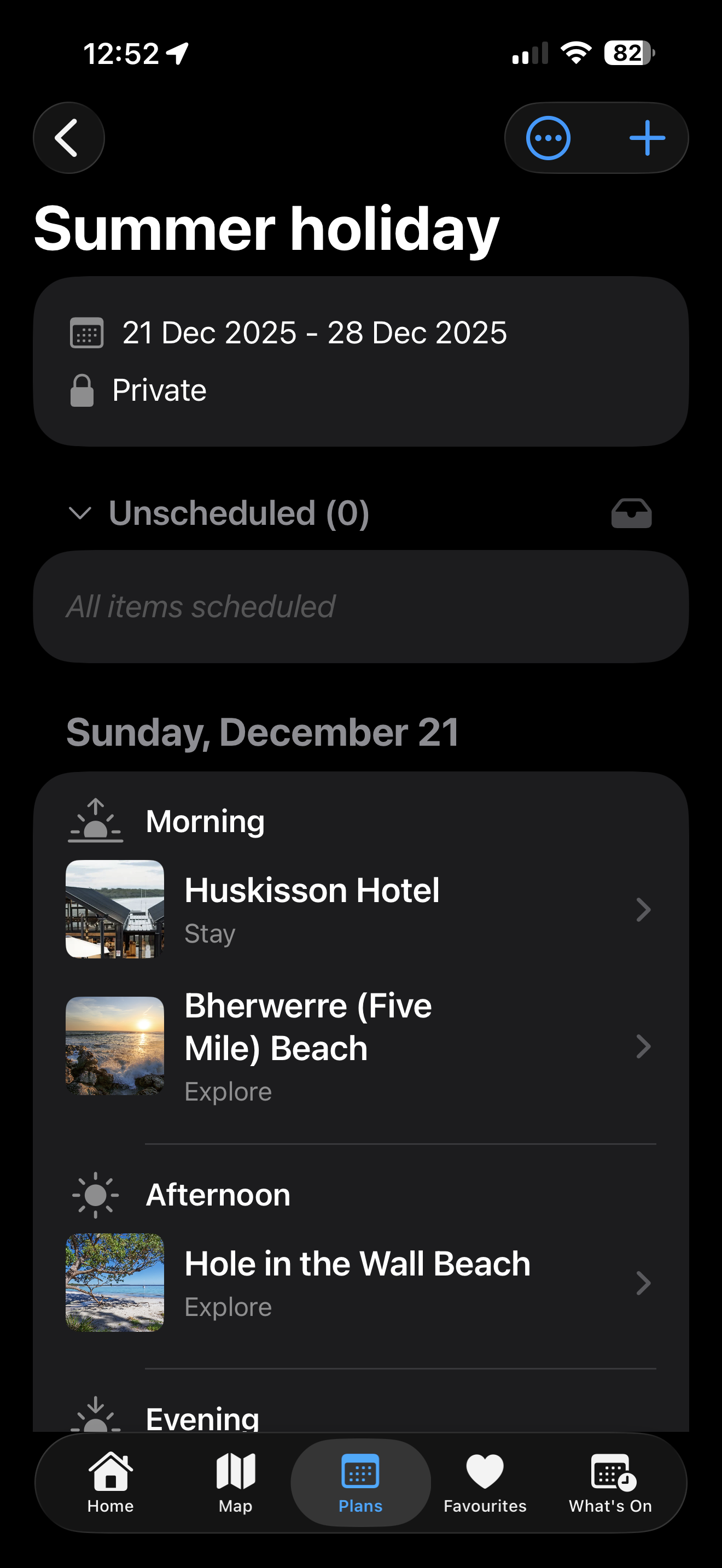 Itinerary planner